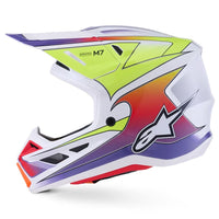 Alpinestars 2026 SM7 Fuse Motocross Helmet White Yellow Flo Purple