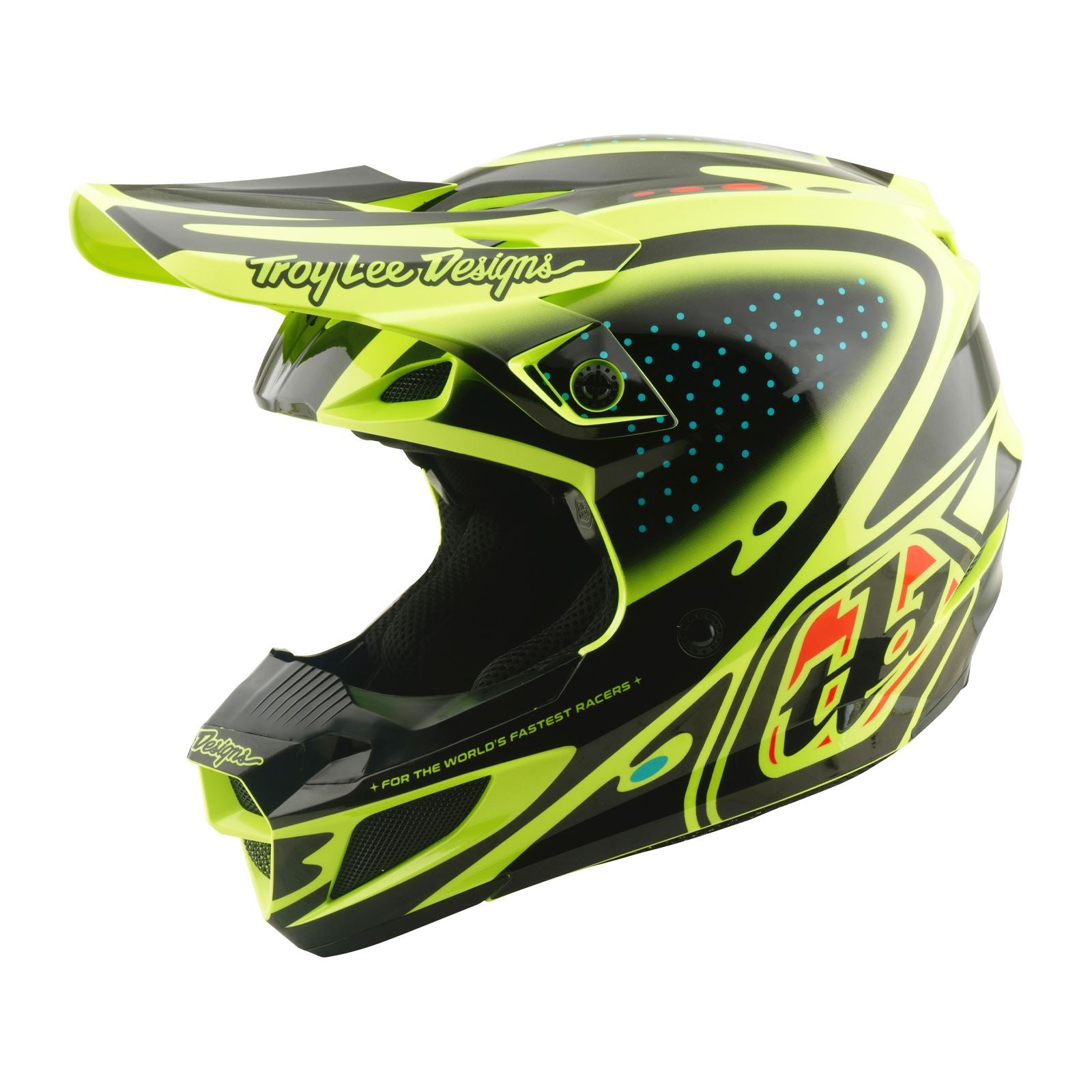 Troy Lee Designs Spring 2026 MX SE5 Polycarbonate The Line Helmets Flo Yellow