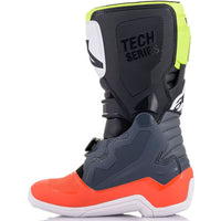 Alpinestars 2026 Tech 7S Youth Motocross Boots Dark Grey Red Fluo Yellow Flou