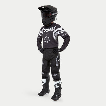 Alpinestars 2024 Racer Hana Youth Motocross Combo Kit Black White