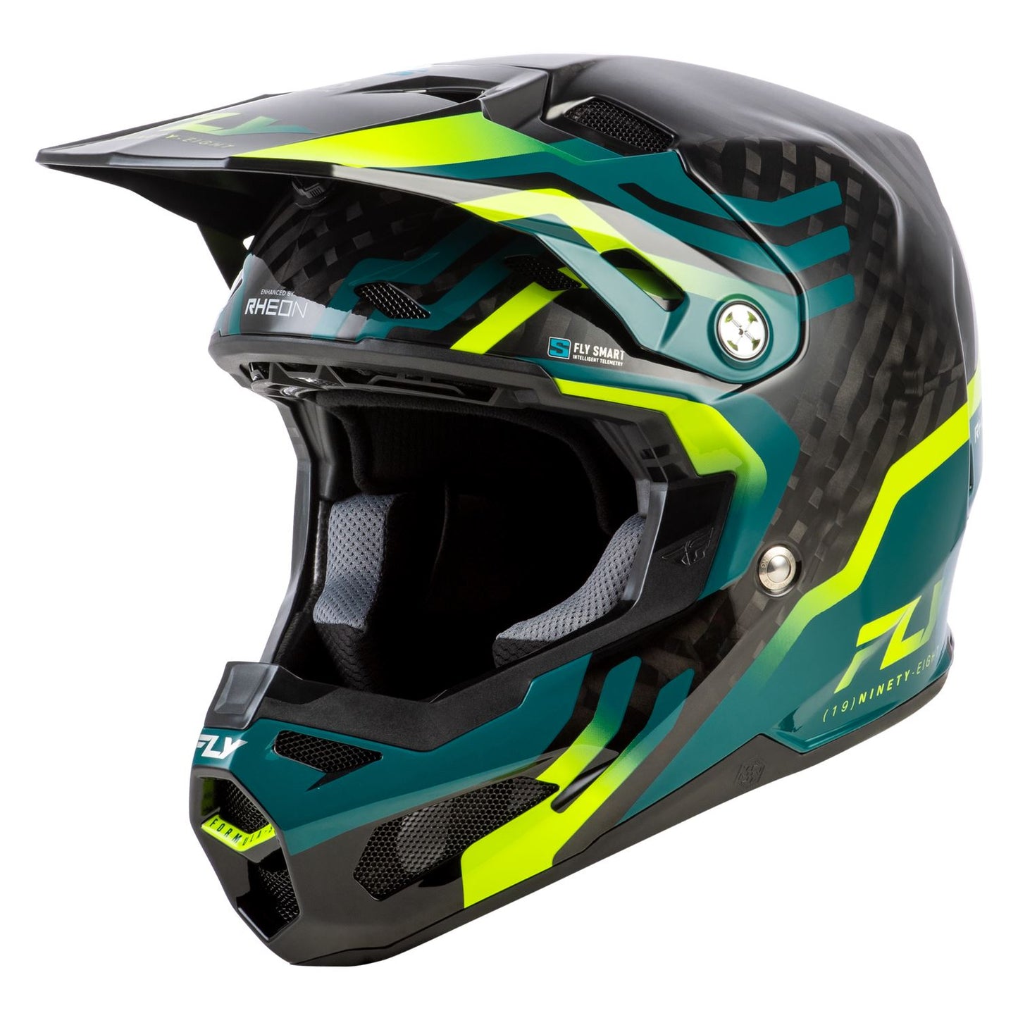 Fly Racing 2026 Motocross Helmet Formula S Byte Carbon Teal Lime