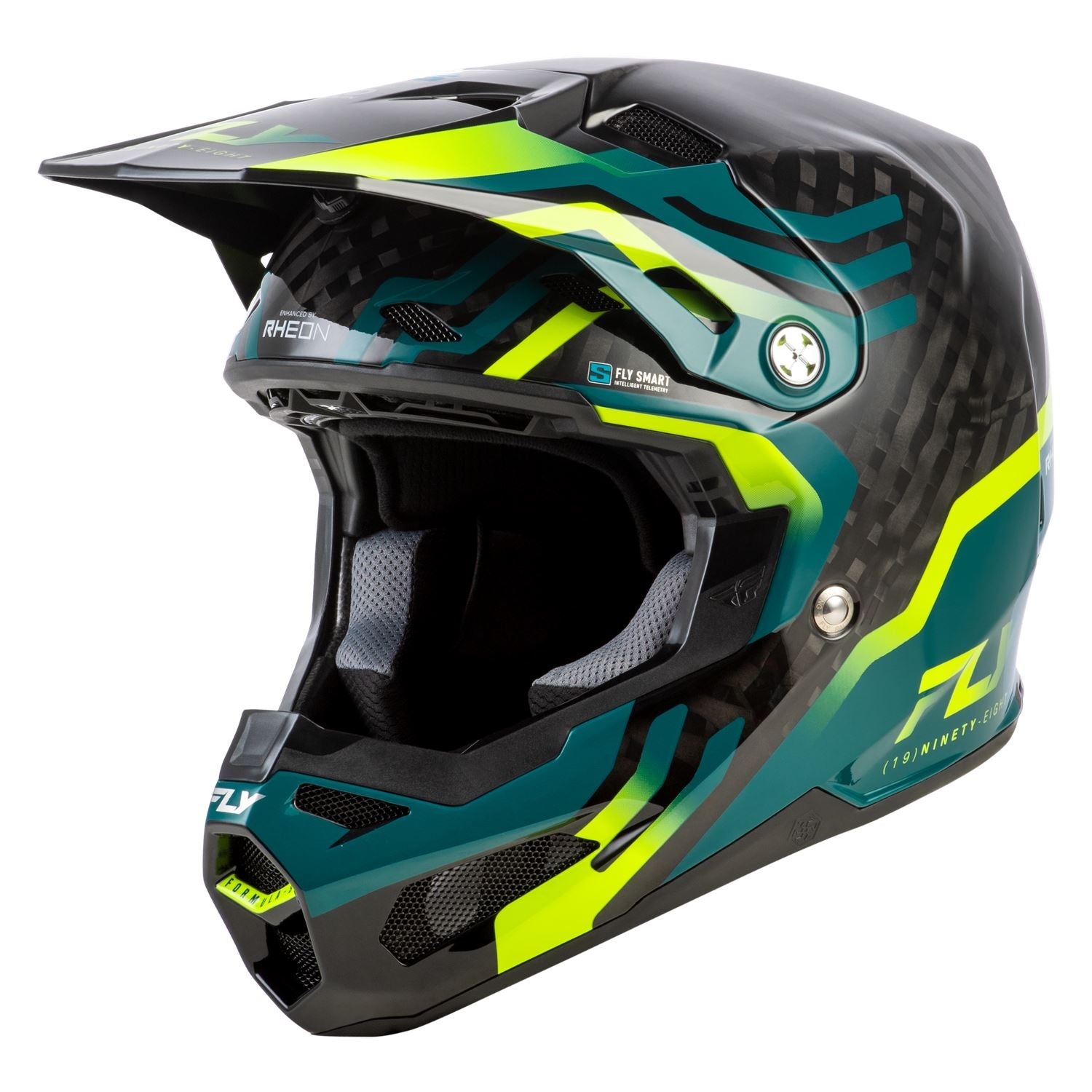 Fly Racing 2026 Motocross Helmet Formula S Byte Carbon Teal Lime