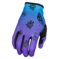 Fly Racing 2026 Motocross Gloves Lite Outline Youth  Purple Blue Black