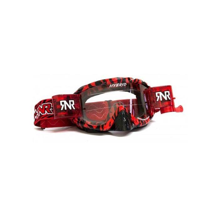 RNR Hybrid Wild Red/Black Fully Loaded Goggle Roll Off And Tear Off