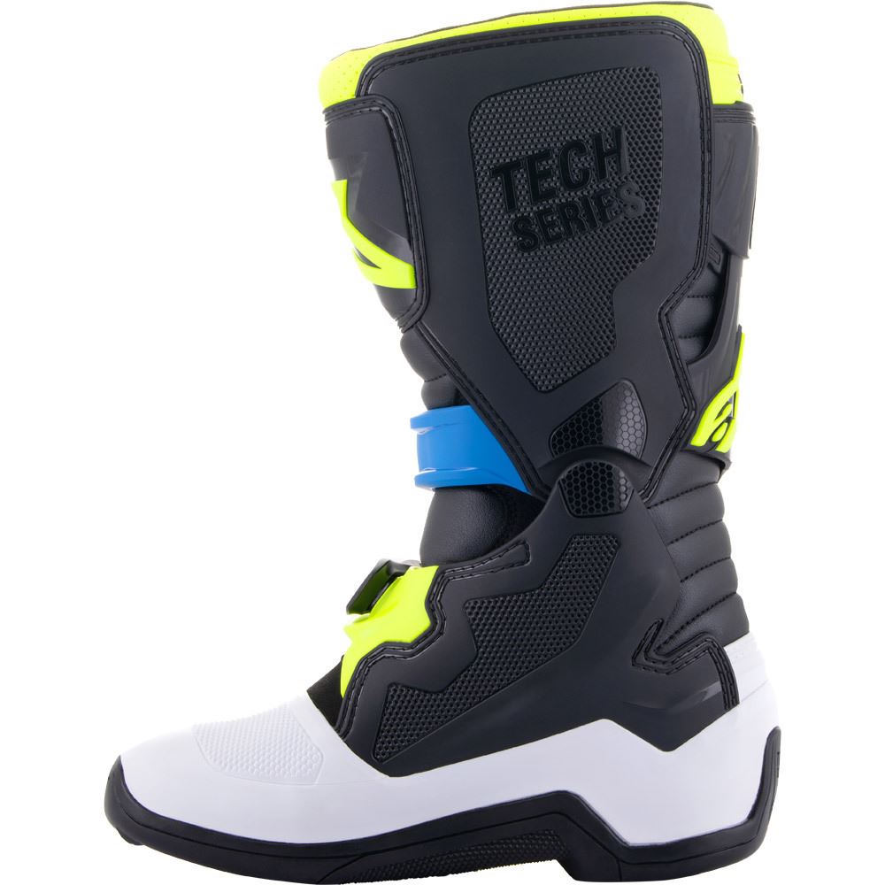 Alpinestars 2026 Tech 7S Youth Motocross Boots Black Enamel Blue Yellow Fluo