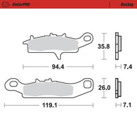 Moto-Master Front Left Pro Racing Sintered Brake Pads For Suzuki LT-V 700 2004-2005