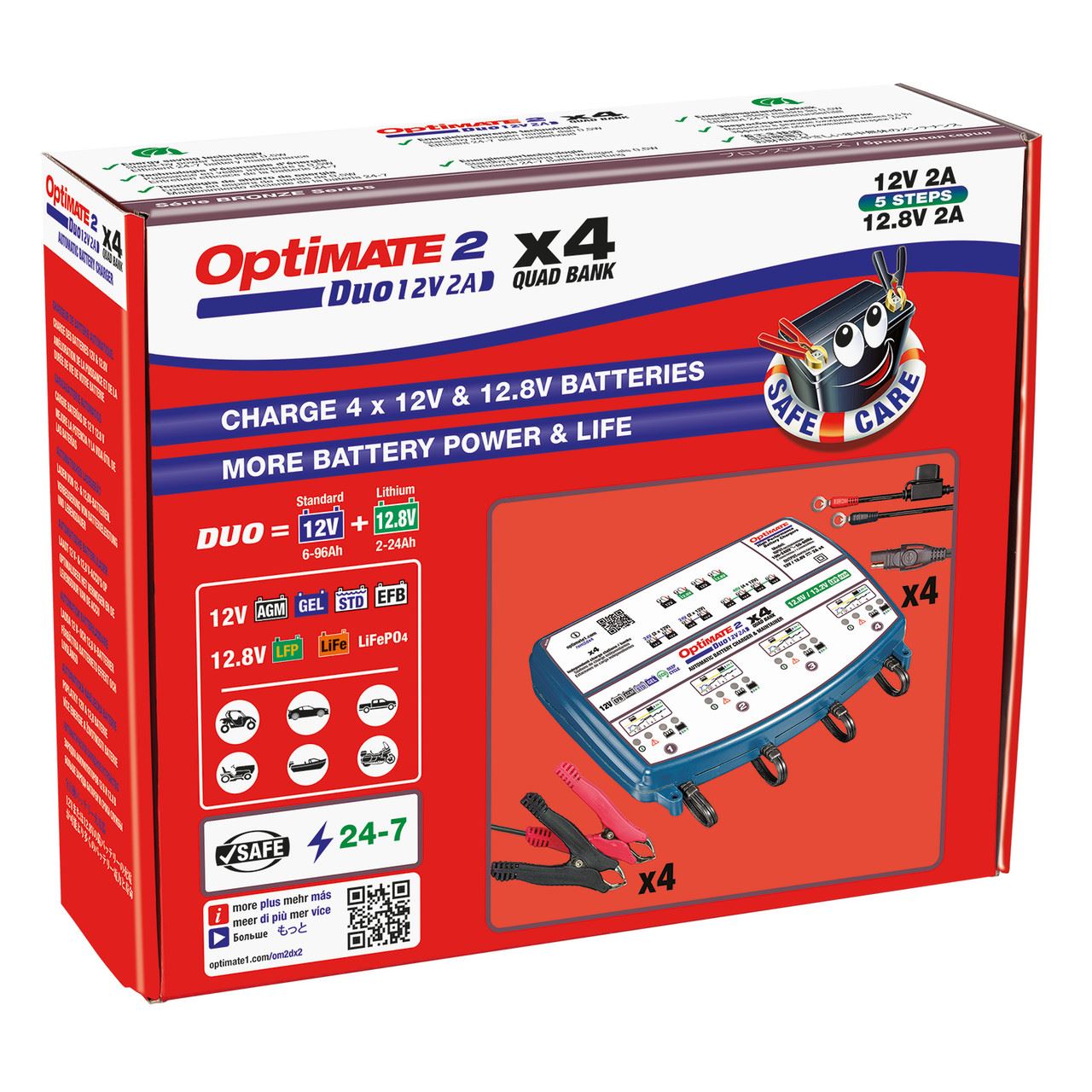 OptiMate 2 Duo Quad Bank Bronze 12V Smart Battery Charger Maintainer