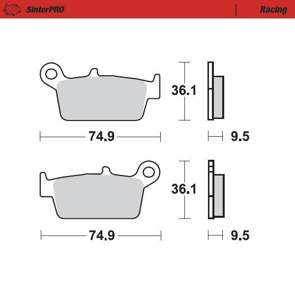 Moto-Master Rear Pro Racing Sintered Brake Pads For Suzuki DR-Z 400 SM 2005-2017