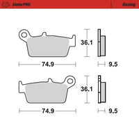 Moto-Master Rear Pro Racing Sintered Brake Pads For Yamaha WR 400 F 1999-2000