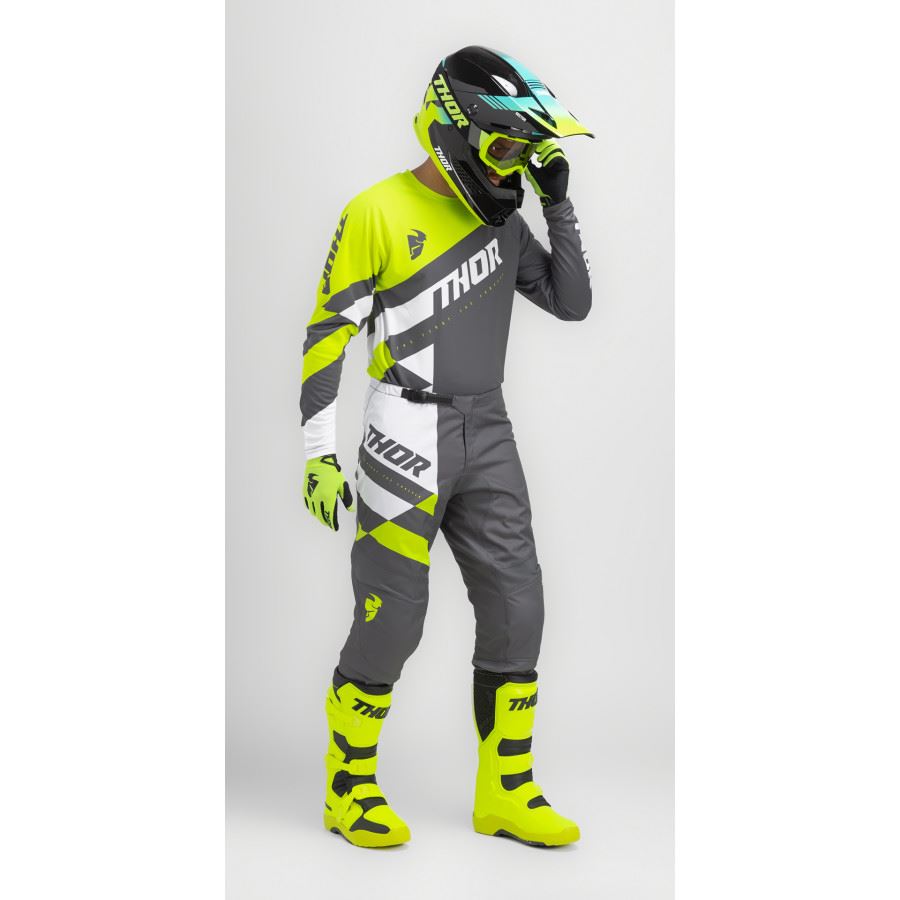 Thor 2025 Sector Checker Charcoal Acid Motocross Combo Kit