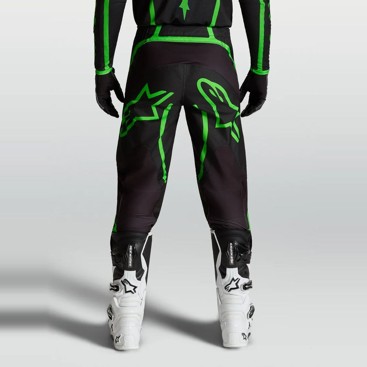 Alpinestars 2027 Fluid Apex MX Pants Black Green Fluo