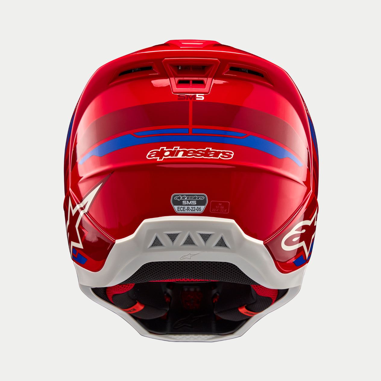 Alpinestars 2026 Supertech SM5 Action 2 Bright Red Blue Motocross Helmet