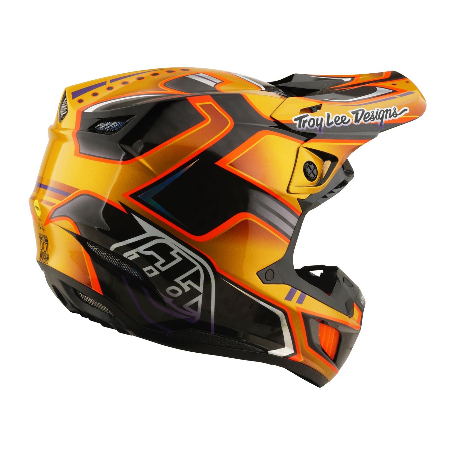 Troy Lee Designs Spring 2026 MX SE5 Carbon Overspray Helmets Gold