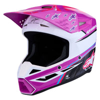 Alpinestars 2027 S-M3 Youth Falcon MX Helmet Purple White Black Pink