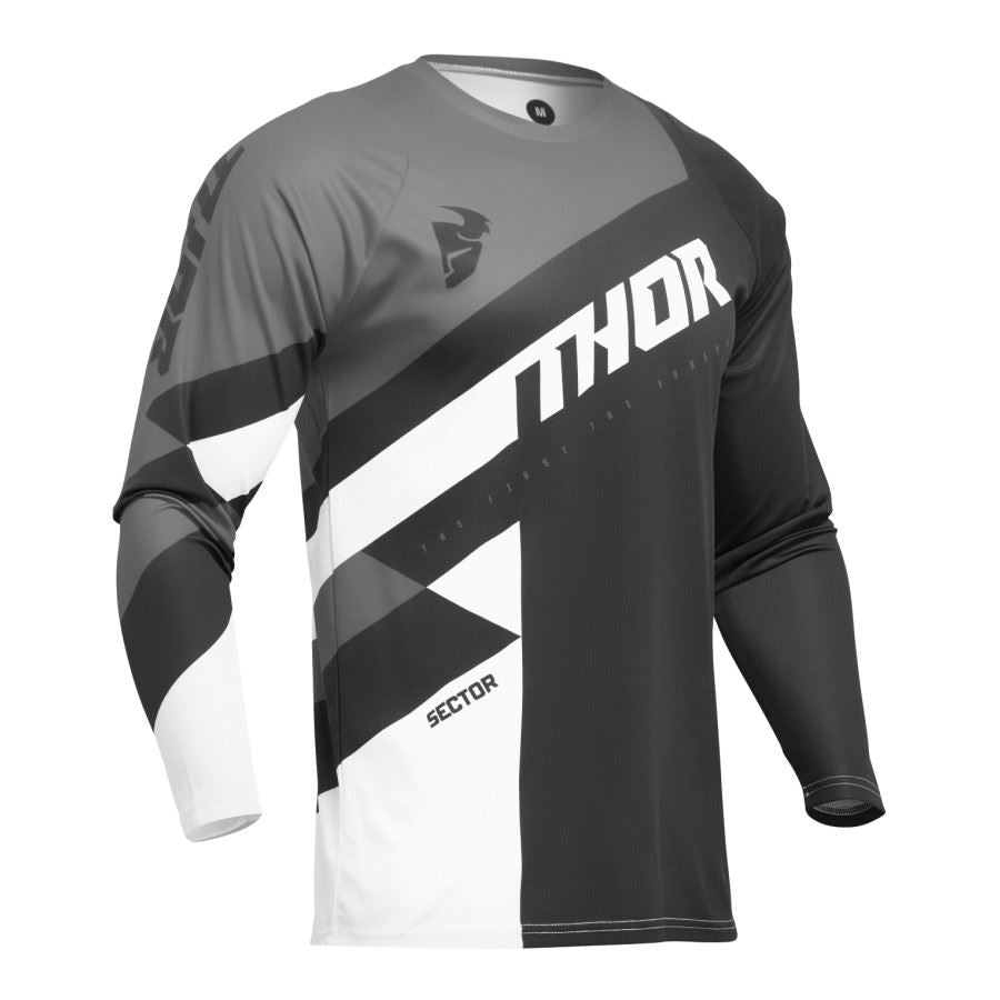 Thor 2025 Sector Checker Black Grey Motocross Jersey
