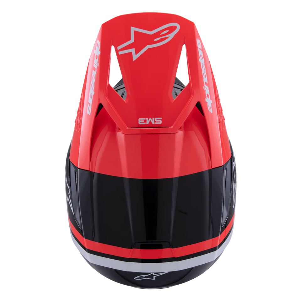 Alpinestars 2026 SM3 Radium Motocross Helmet Black Red Flo White
