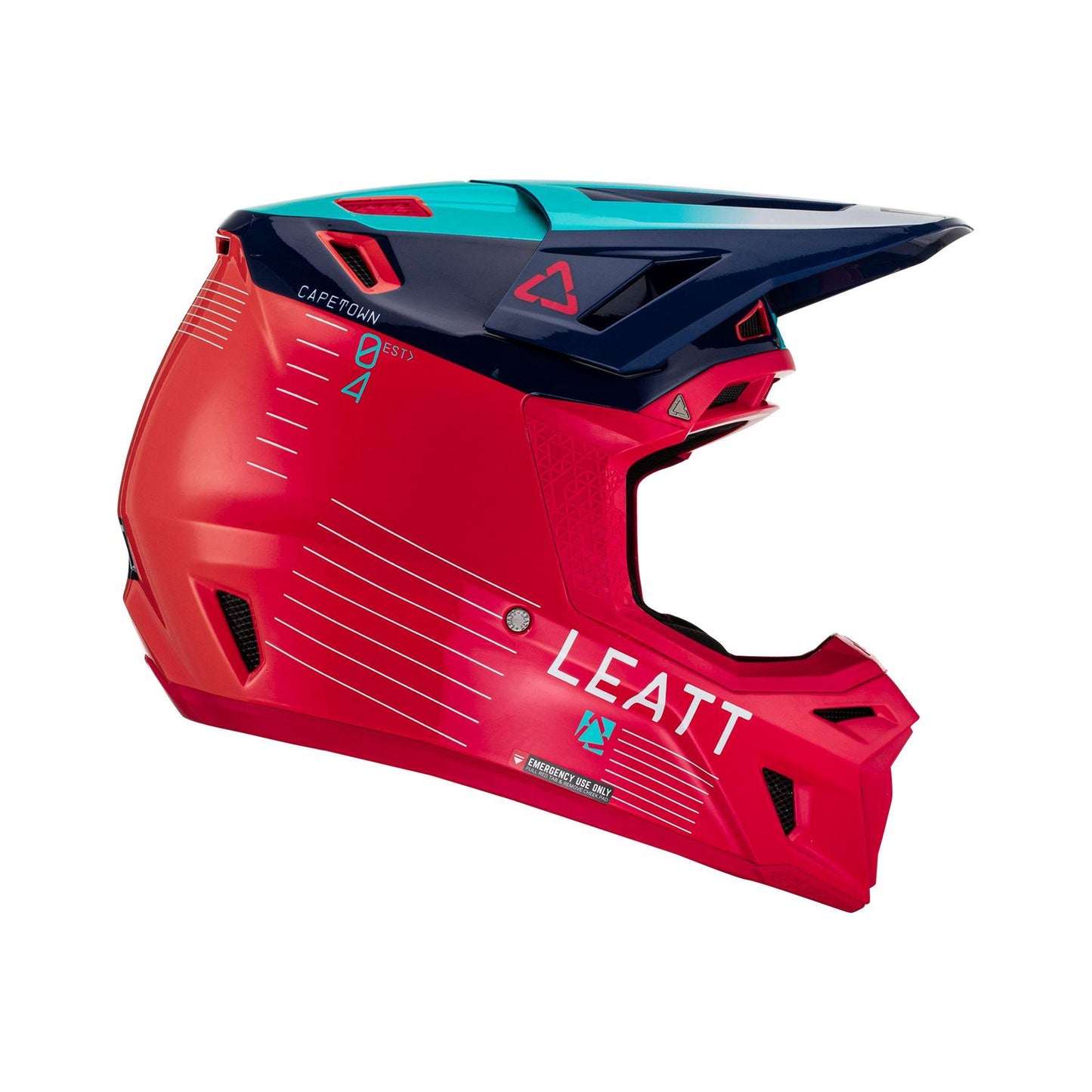 Leatt 2024 Helmet Moto 8.5 V23 Red with 5.5 Goggles Bag Quad