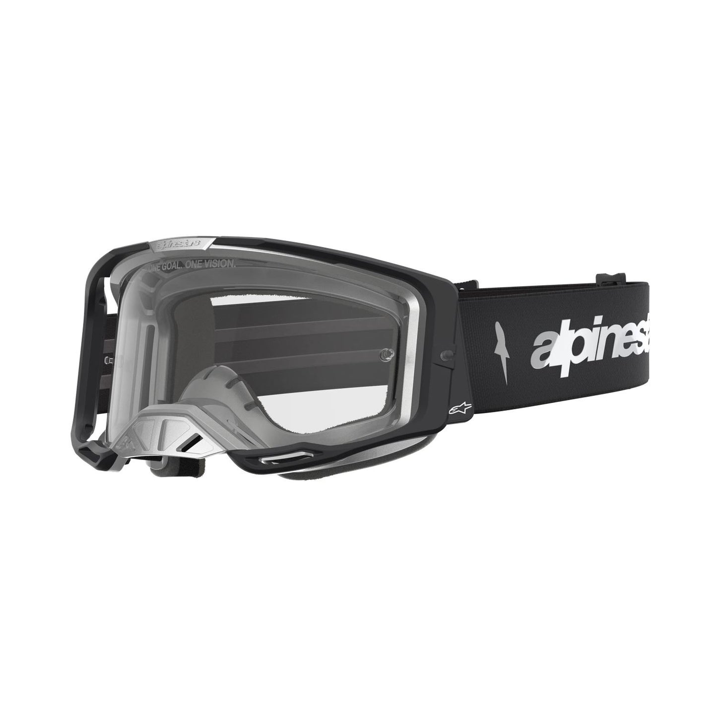 Alpinestars 2027 Vision 8 Amber MX Goggles Black Silver Clear