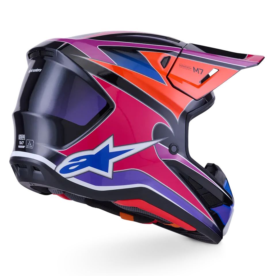 Alpinestars 2026 SM7 Fuse Motocross Helmet Blue Purple Pink