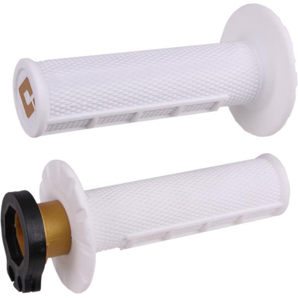 ODI Half Waffle MX Lock-On Grip Set PRO White For Yamaha TW 225 2001-2024