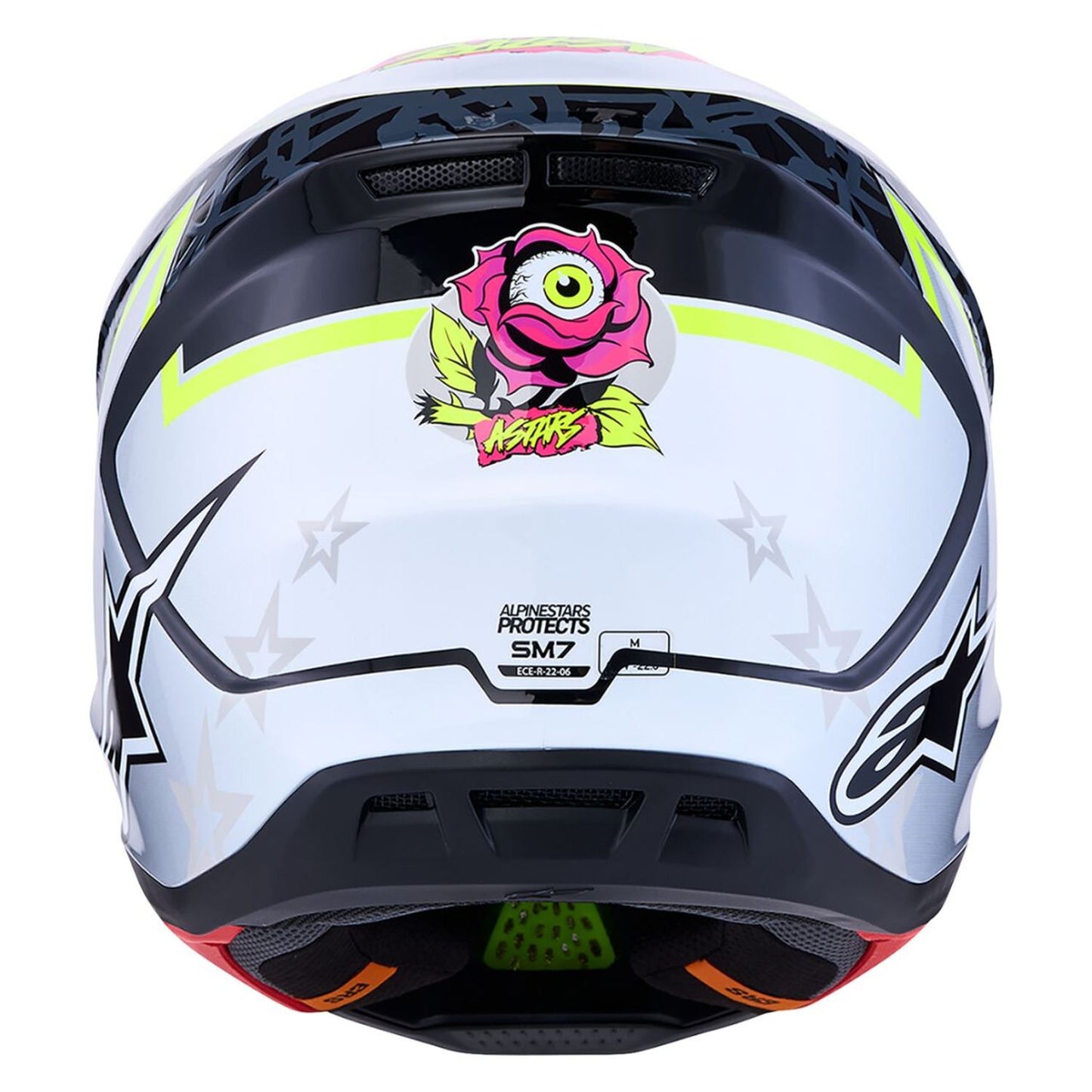 Alpinestars 2027 S-M7 Blaster MX Helmet Black Grey Yellow Fluo