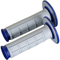 Renthal Dual Compound Tapered Half Waffle Grips Grey Blue MX Enduro