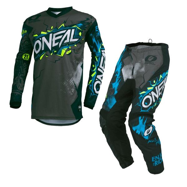 O'Neal 2024 Motocross Combo Kit Element Villain Youth Grey