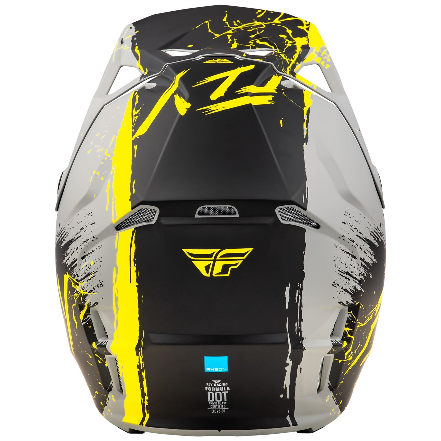 Fly Racing 2025 Formula CP Manic Motocross Helmet Matte Grey Black Yellow