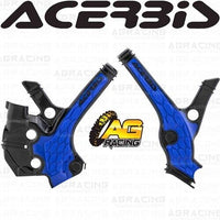 Acerbis X-Grip Frame Protector Guards Black Blue For Yamaha YZ 65 2018-2025