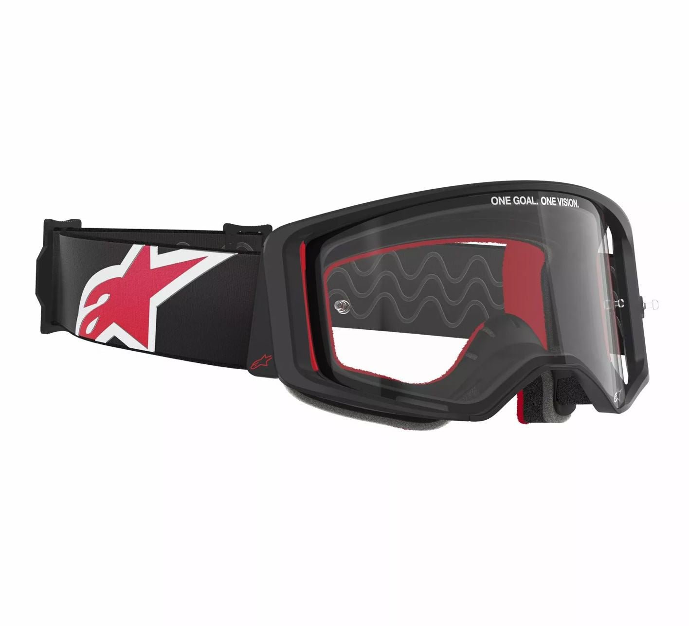 Alpinestars 2025 Goggles Supertech Corp Black Red Clear