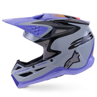 Alpinestars 2026 SM3 Jettson Youth Motocross Helmet Grey Purple Black Glossy