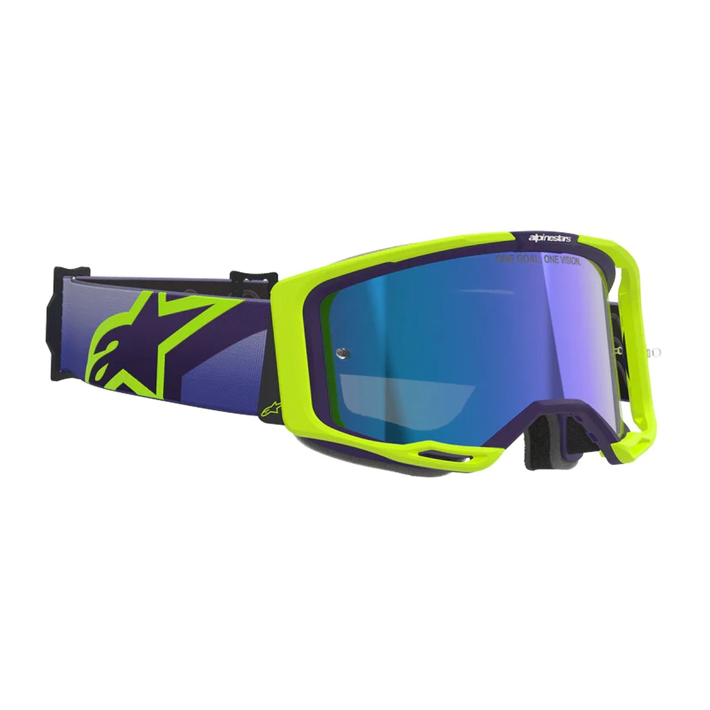 Alpinestars 2026 Vision 8 Corp Motocross Goggles Purple Yellow Flo Mirror Blue One Size