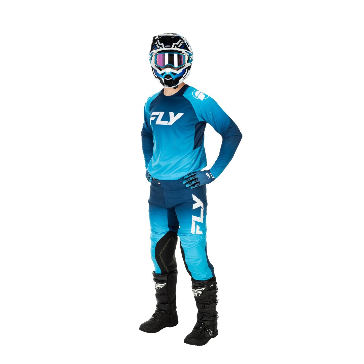 Fly Racing 2026 Motocross Combo Kit Evolution DST  Blue White