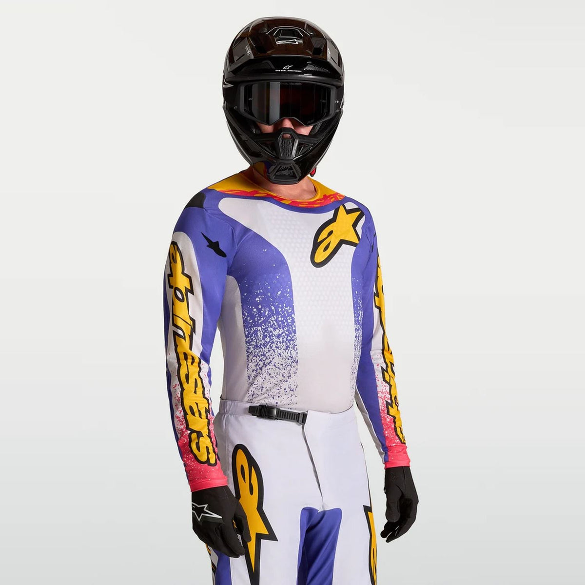 Alpinestars 2027 Fluid Drag MX Jersey Light Lilac Blue Iris Gold