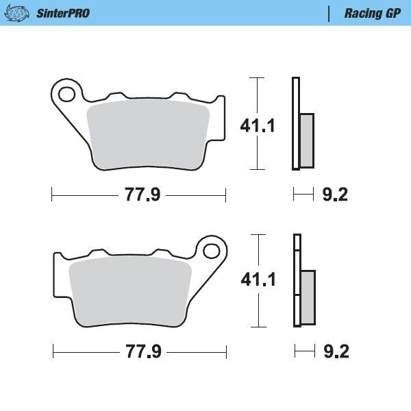 Moto-Master Rear Pro Racing GP Sintered Brake Pads For Husaberg FC 450 2004