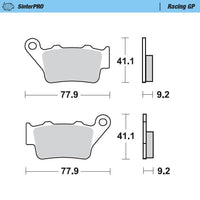 Moto-Master Rear Pro Racing GP Sintered Brake Pads For Husqvarna LT 610 2000