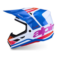 Alpinestars 2027 S-M7 Core MX Helmet White Blue Orange Pink