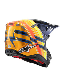 Alpinestars 2026 TLD LImited Edition SM10 Motocross Helmet Dark Blue Orange Yellow Fluo Red Gloss