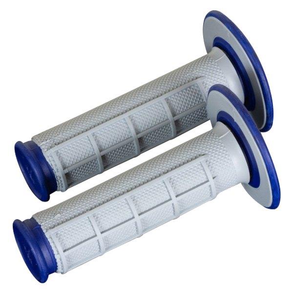 Renthal Dual Layer Soft Full Waffle Grey Blue Grips Motocross Enduro