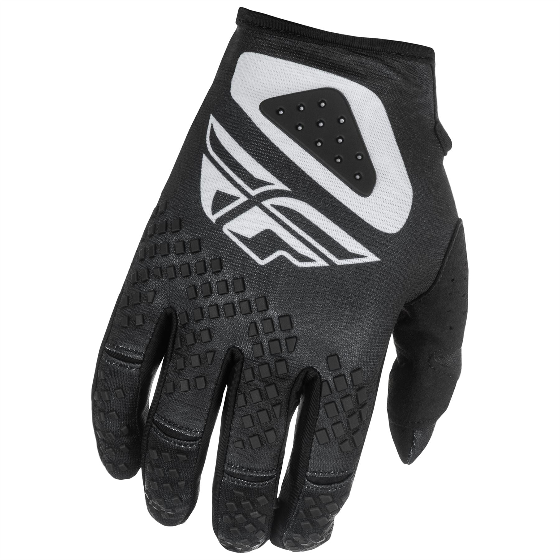 Fly Racing 2025 Youth Kinetic Sym Motocross Gloves Black White