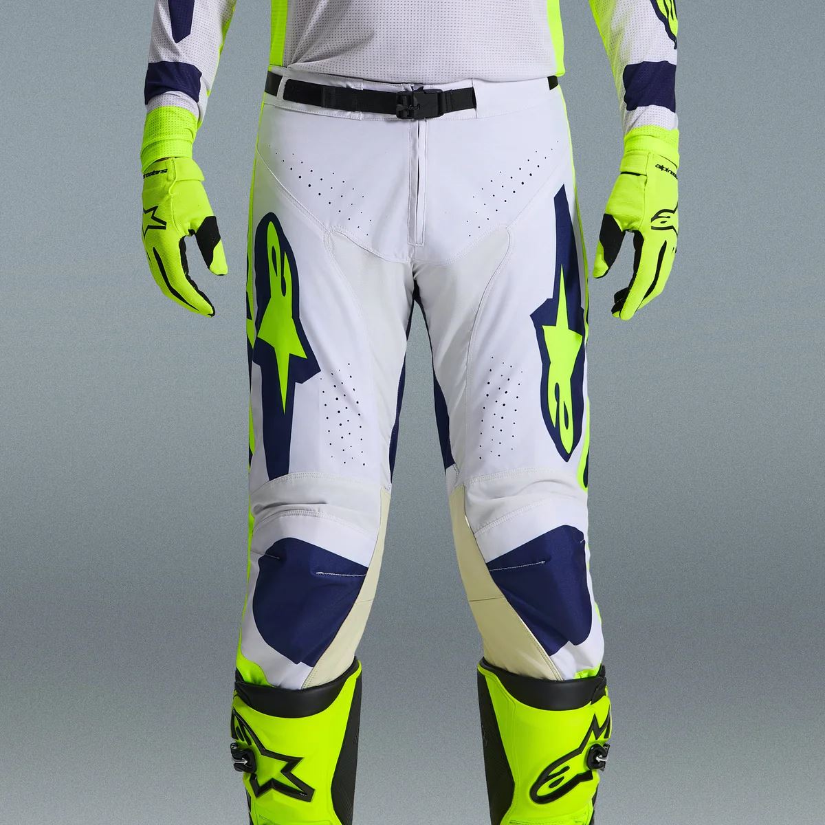 Alpinestars 2026 Racer Air Riway Motocross Pants Light Grey Yellow Flo Blue