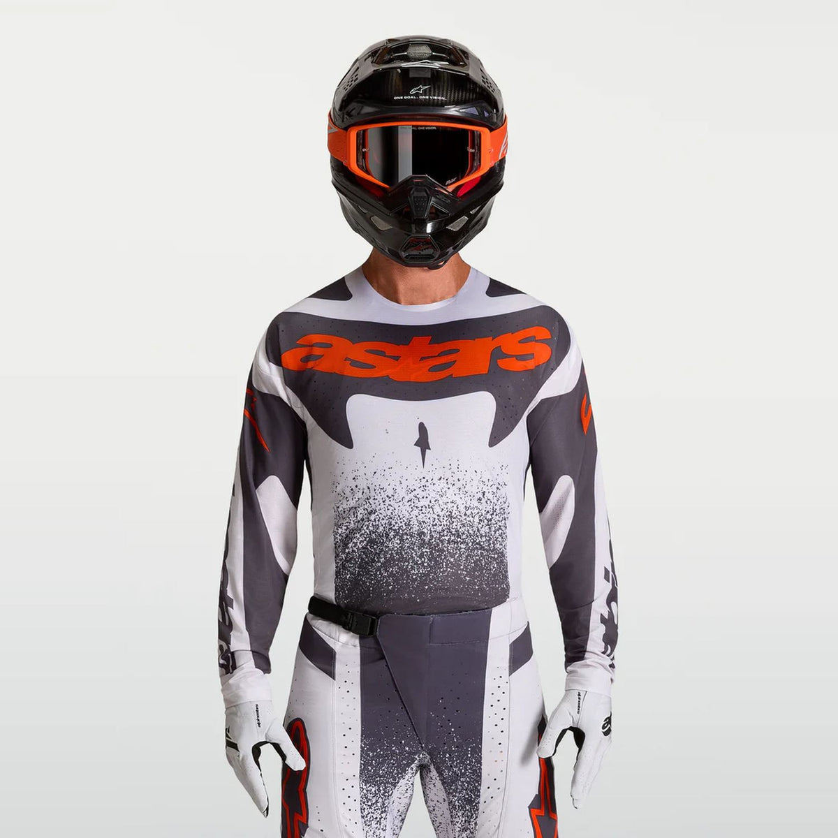Alpinestars 2027 Techstar Swan MX Jersey Light Lilac Dark Gray Red Fluo