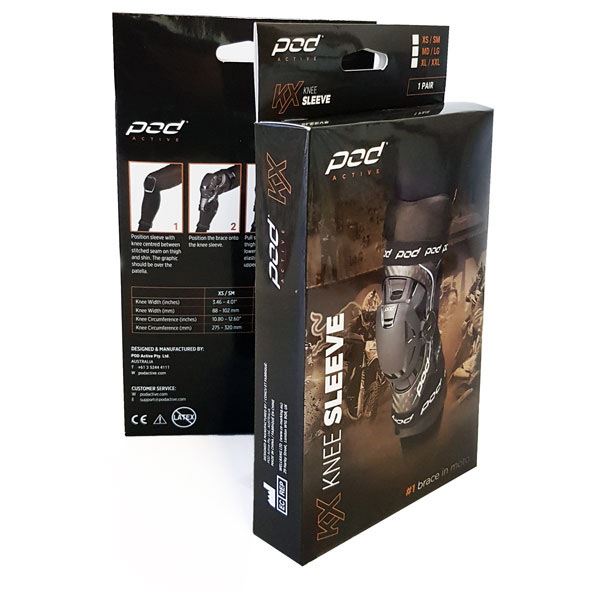 Pod Active Motocross Under Knee Brace Knee Sleeves KX Black