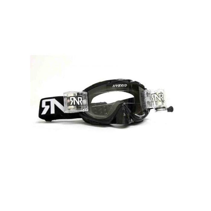 RNR Hybrid Black Fully Loaded Goggle Roll Off And Tear Off