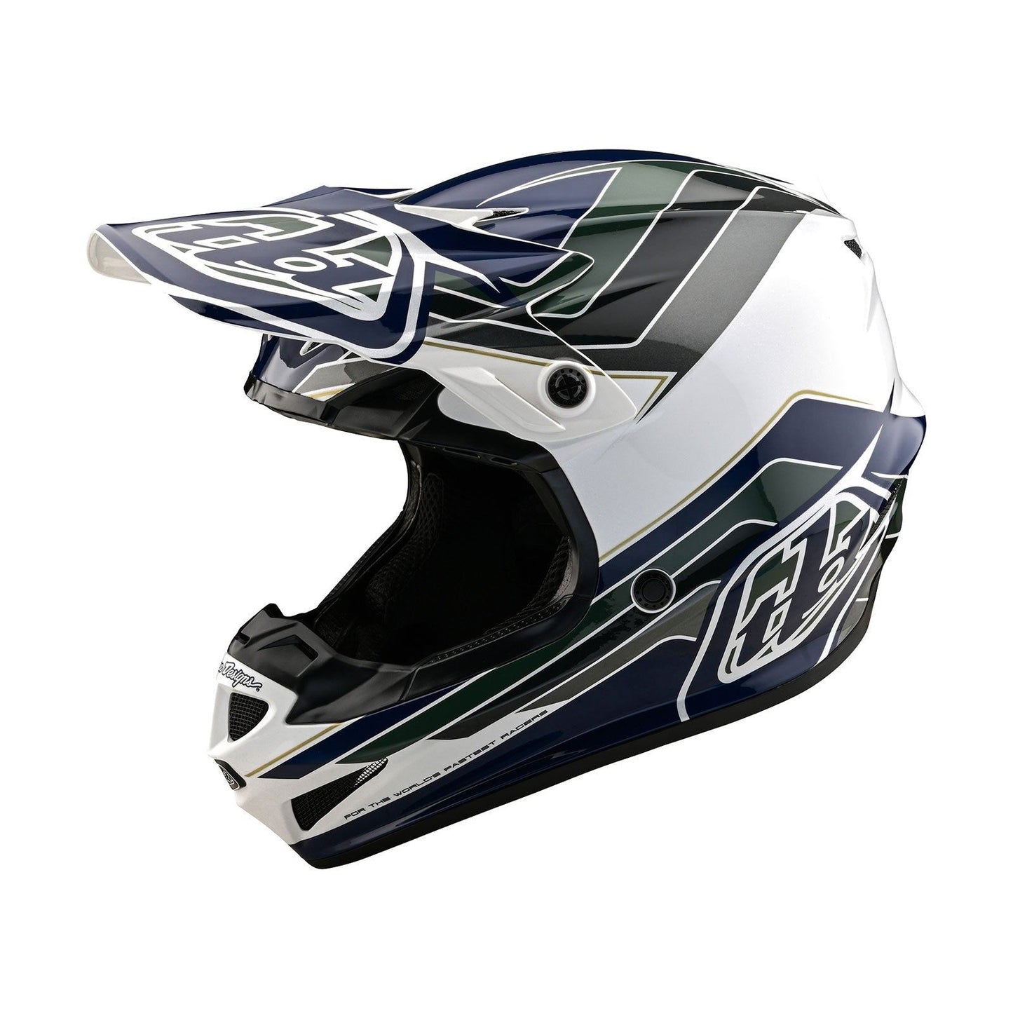 Troy Lee Designs 2025 Motocross Helmet SE4 Polyacrylite Block Charcoal Navy