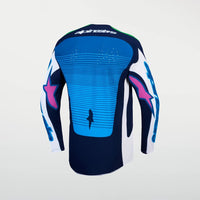 Alpinestars 2027 Techstar Maven MX Jersey White Blithe Blue Green Fluo