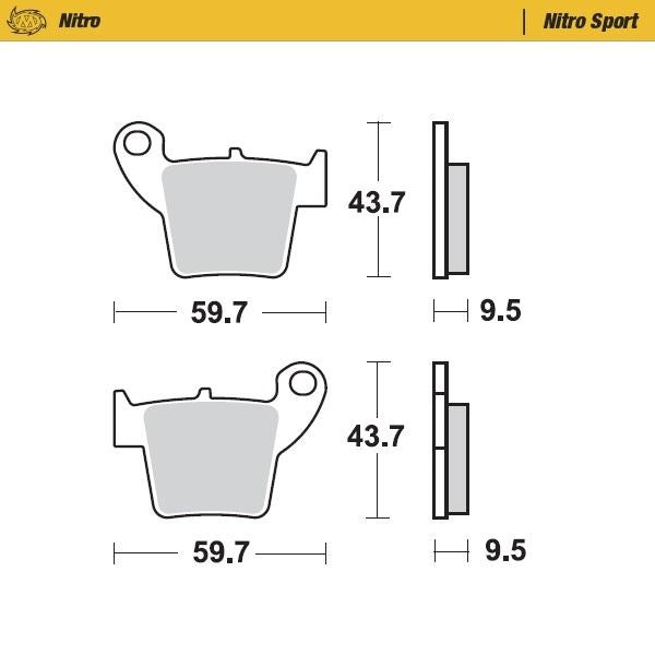Moto-Master Rear Nitro Sport Sintered Brake Pads For Fantic Enduro 4T 250 2016