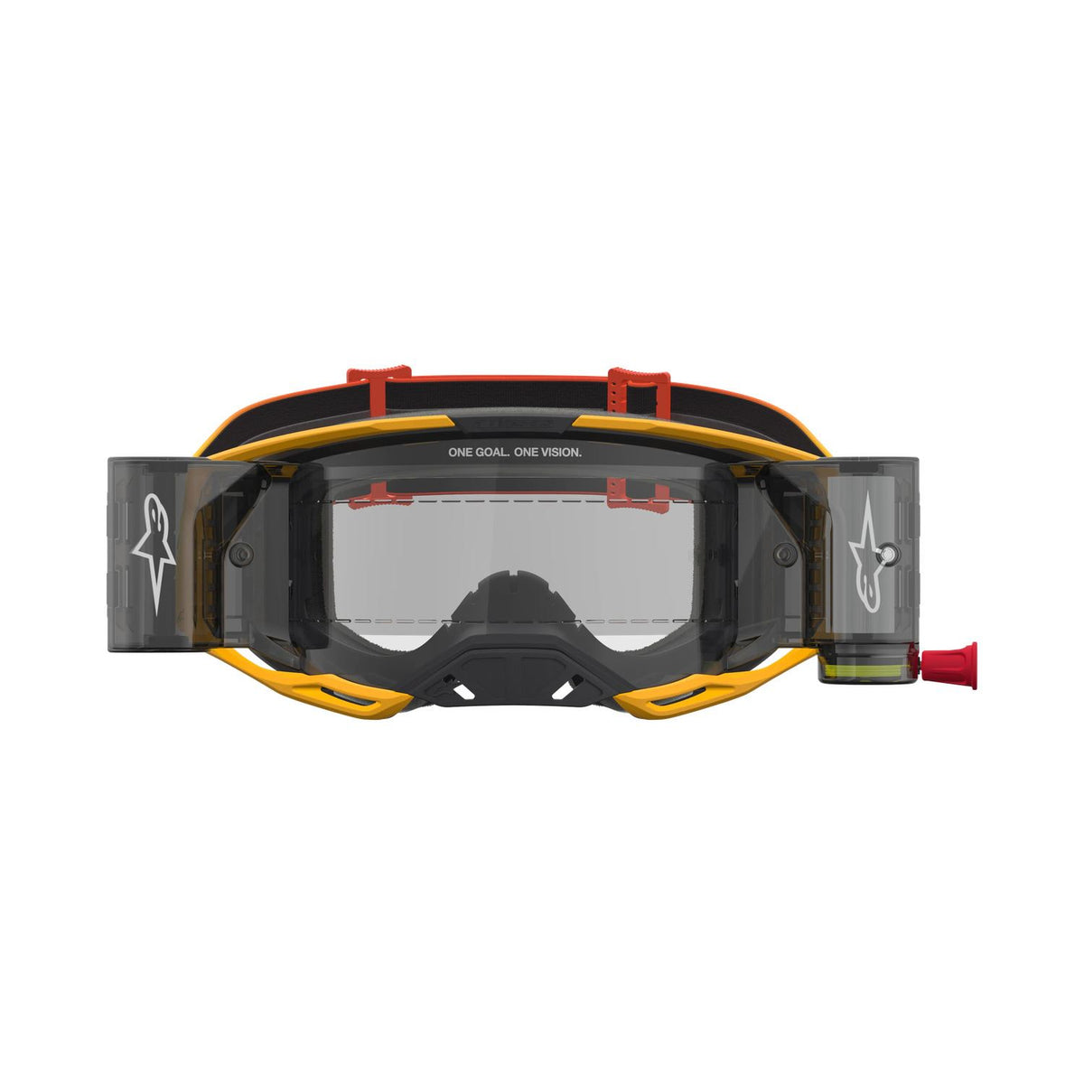Alpinestars 2027 Vision 8 Amber Roll Off MX Goggles Yellow Red Black Clear