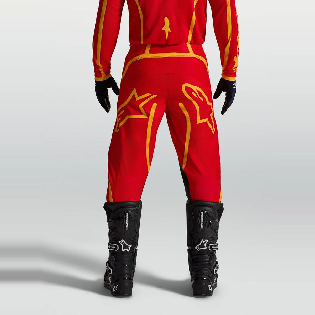 Alpinestars 2027 Fluid Apex MX Pants Fire Red Gold