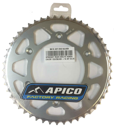 Apico Evolite Silver Rear Sprocket For Honda CRF 250X 2004-2019